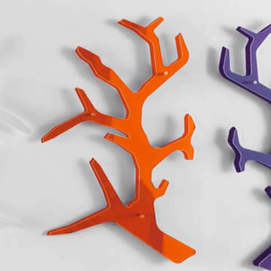 Prateleira de parede de acrílico com ganchos para casacos feitos na Itália - néon Viadurini