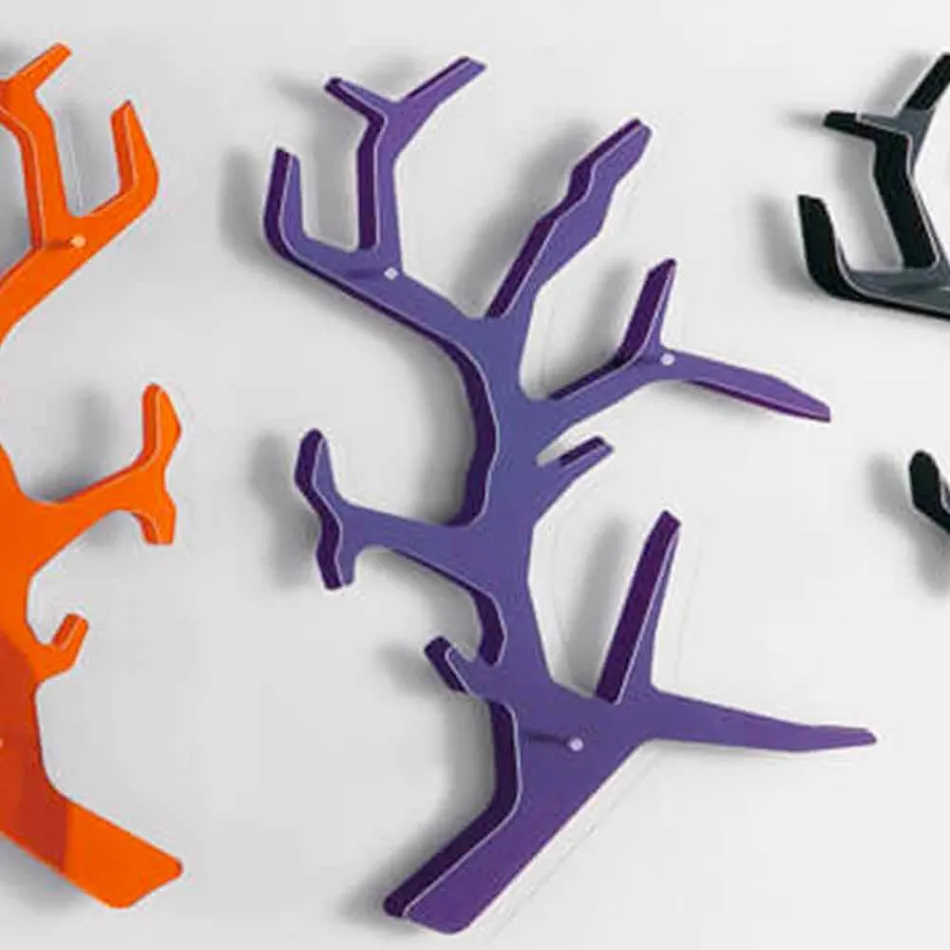 Prateleira de parede de acrílico com ganchos para casacos feitos na Itália - néon Viadurini