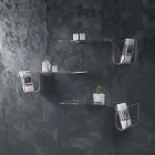 Design de prateleira em cristal acrílico transparente feito na Itália - Teride Viadurini