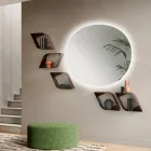 Prateleira de parede metálica Eteris com espaço interno, disponível em três cores. Viadurini