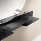Prateleira metálica de design moderno com duas prateleiras horizontais - Miro Viadurini