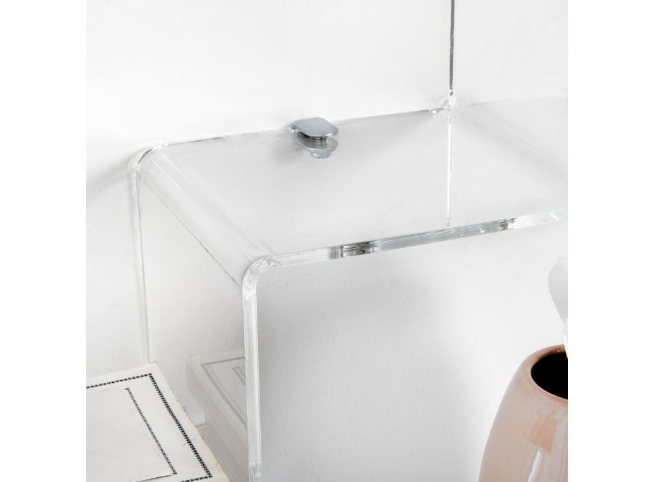 Prateleira para objetos de plexiglass transparente fabricada na Itália - Mufasa Viadurini