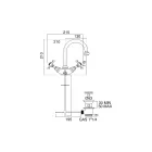 Misturador para lavatório com 1 furo e bico alto em latão vintage fabricado na Itália - Elisea Viadurini