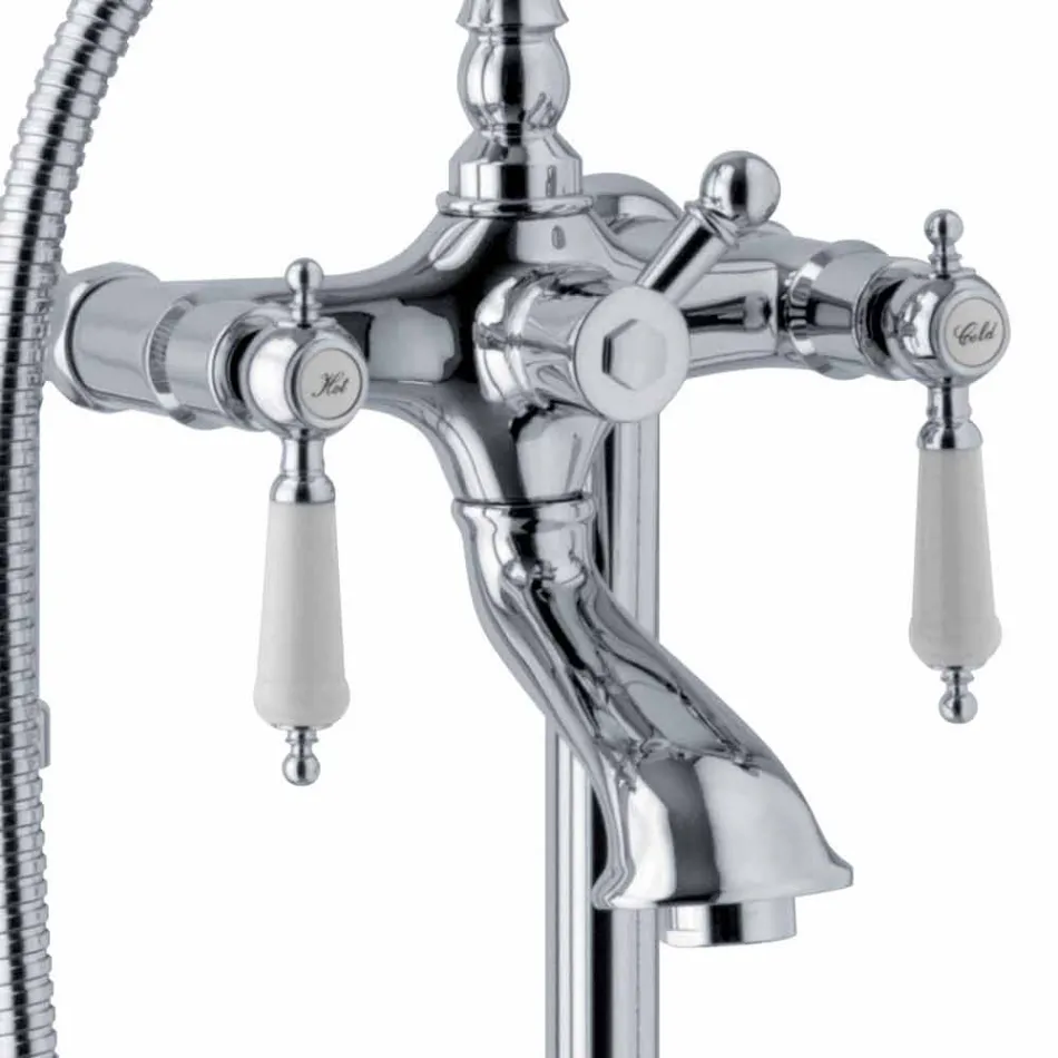 Misturador Coluna para Banheira com Chuveiro em Latão Made in Italy - Shelly Viadurini