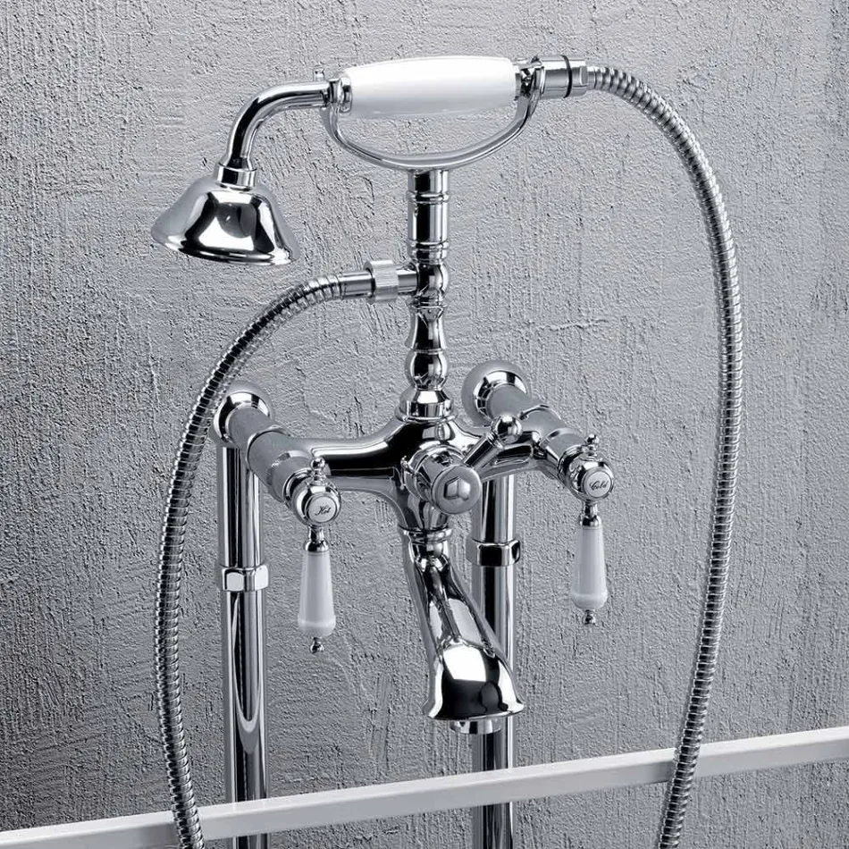 Misturador Coluna para Banheira com Chuveiro em Latão Made in Italy - Shelly Viadurini