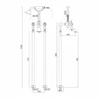 Misturador Coluna para Banheira com Chuveiro em Latão Made in Italy - Shelly Viadurini