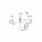 Misturador para bidé com 3 furos em latão Design clássico feito na Itália - Lisca Viadurini