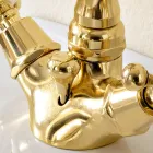 Misturador para bidê estilo vintage de furo único em latão fabricado na Itália - Ursula Viadurini