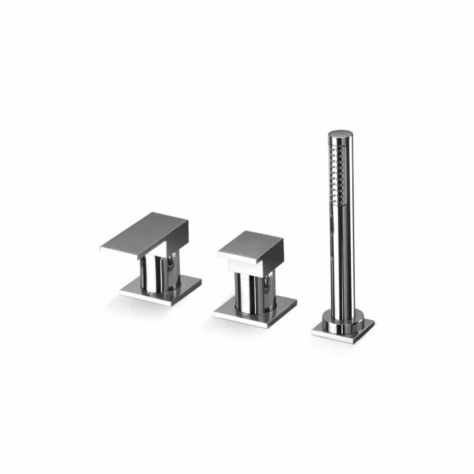 Misturador para banheira de latão com 3 furos moderno feito na Itália - Bibo Viadurini