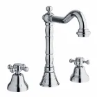 Misturador clássico de 3 furos para lavatório em latão made in Italy - Lisca Viadurini