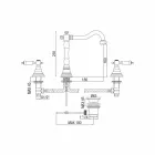 Misturador clássico de latão com 3 furos feito na Itália - Shelly Viadurini
