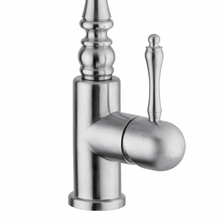 Misturador clássico de aço inoxidável para pia de cozinha feito na Itália - presente Viadurini