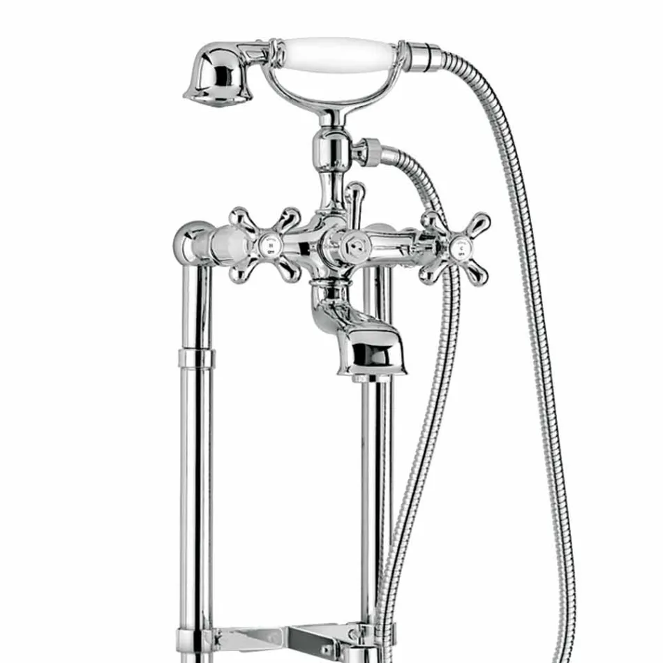 Misturador Clássico para Banheira de Piso em Latão Made in Italy - Panico Viadurini