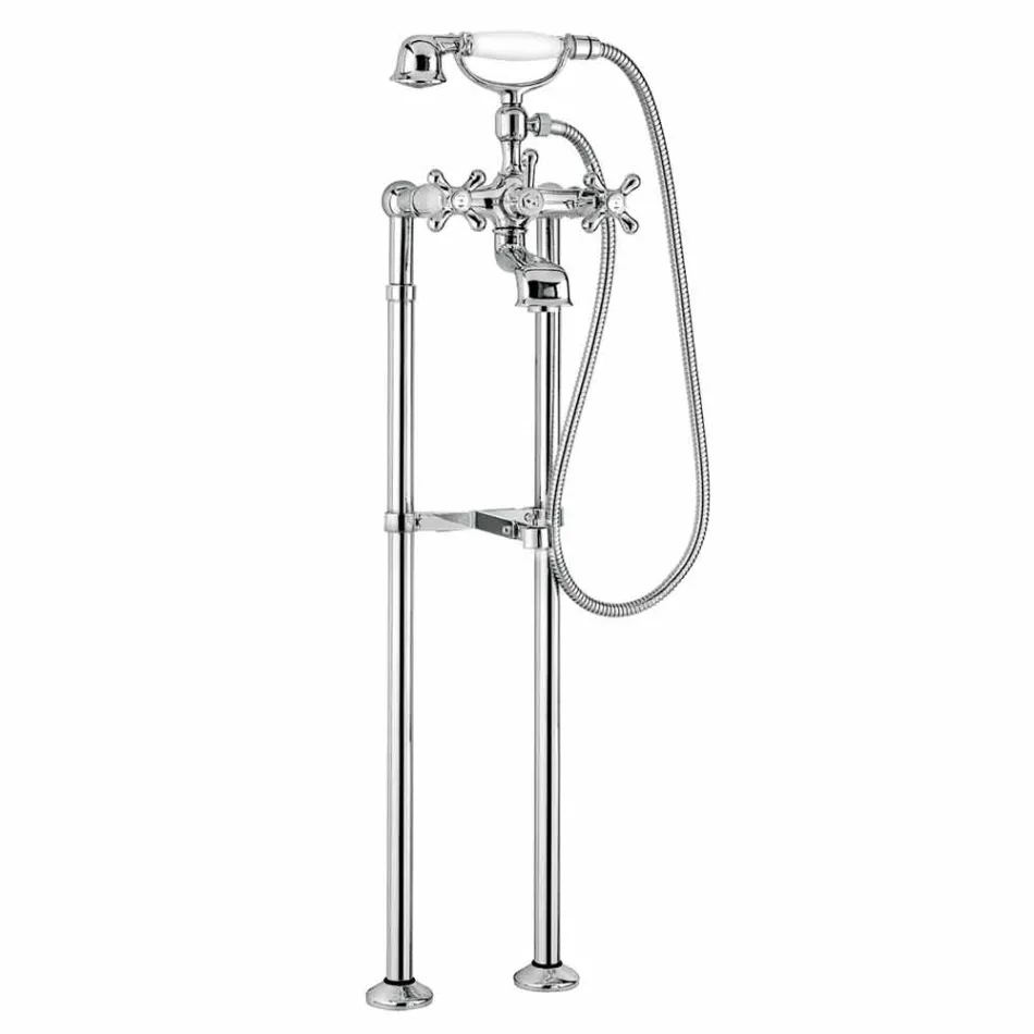 Misturador Clássico para Banheira de Piso em Latão Made in Italy - Panico Viadurini