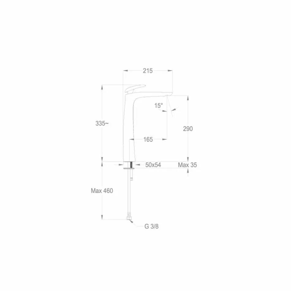 Misturador Design para Lavatório em Latão Made in Italy - Filipo Viadurini