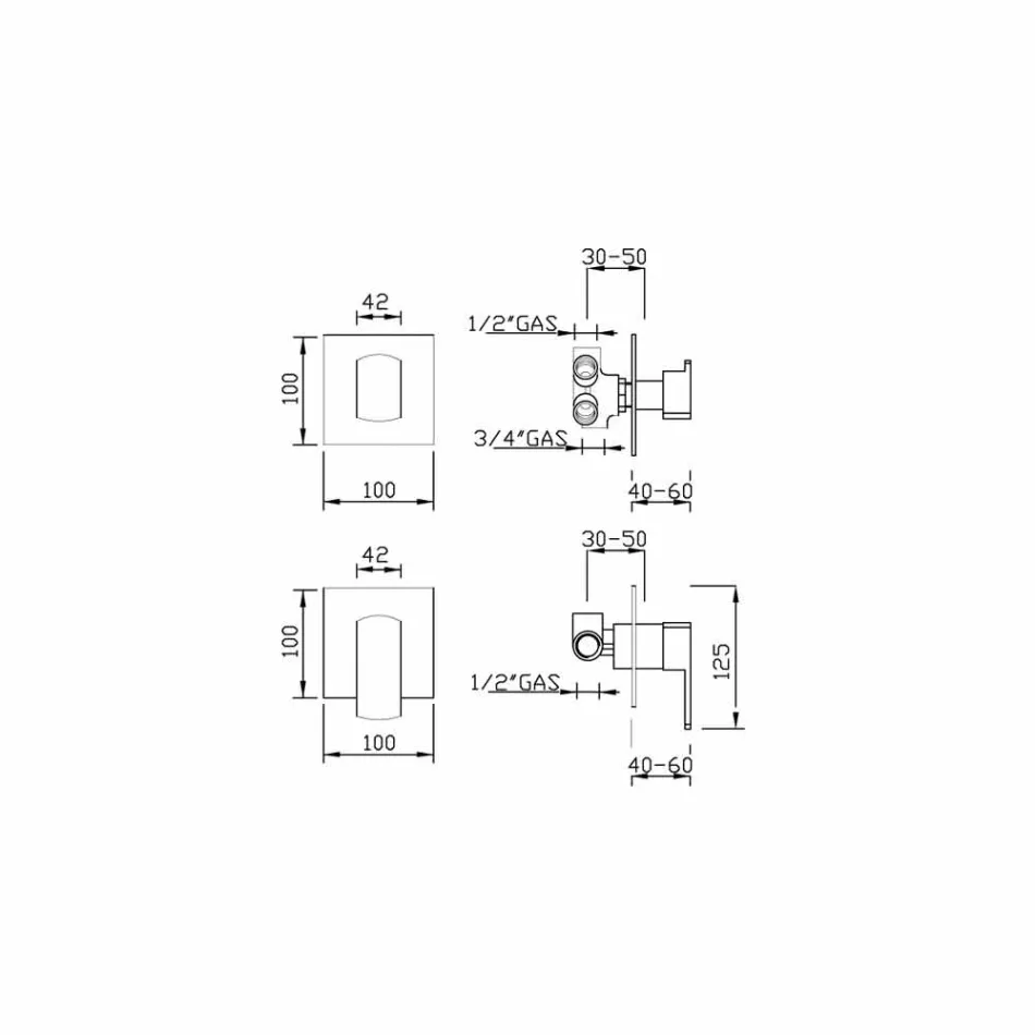 Misturador de duche com desviador de 5 vias Made in Italy - Sika Viadurini