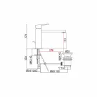 Misturador para lavatório com bico 170 mm de distância ao centro Made in Italy - Medida Viadurini