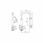 Misturador para pia de banheiro de design com bico alto giratório Made in Italy - Panela Viadurini