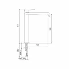 Misturador de lavatório de banheiro estendido H 268 mm sem ralo Made in Italy - Galla Viadurini