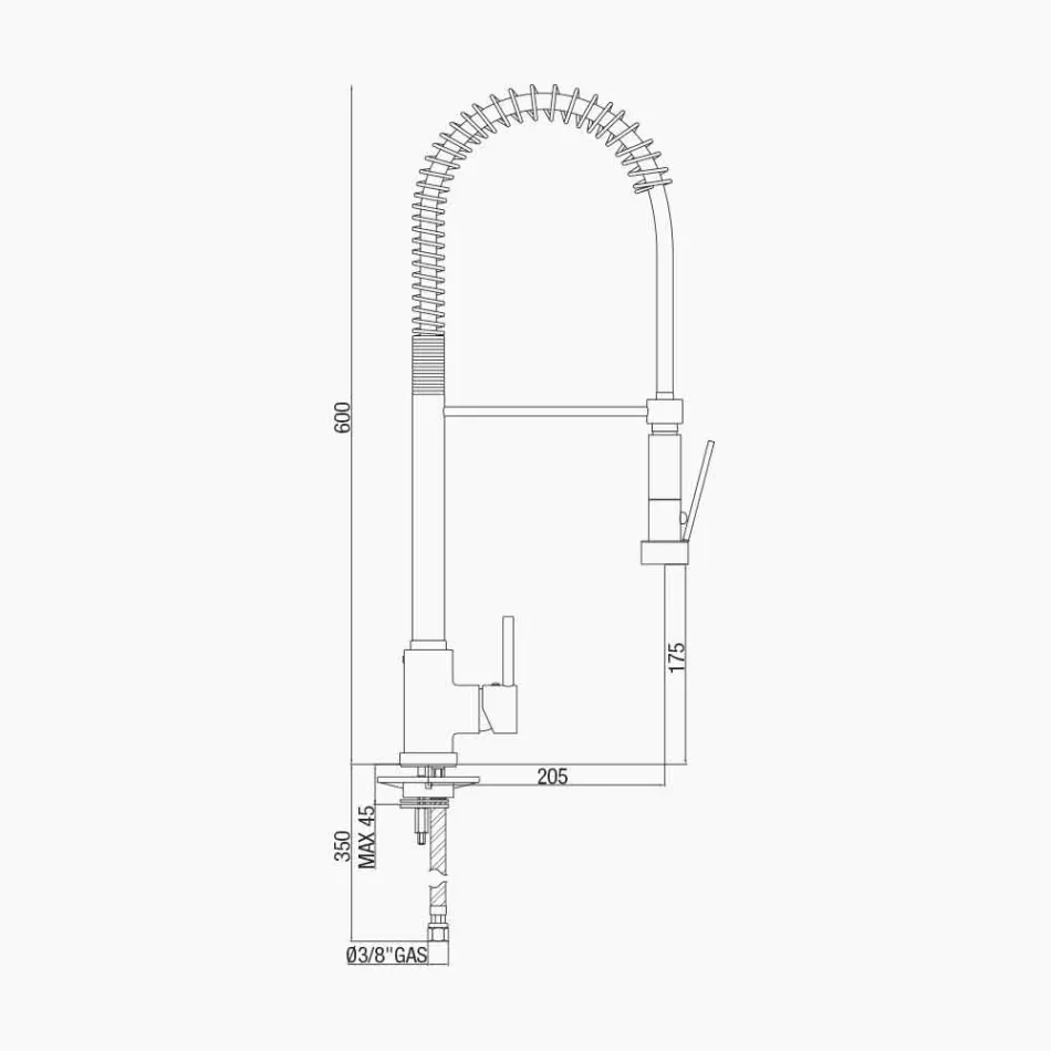 Misturador para pia de cozinha de latão cromado com chuveiro feito na Itália - Kondor Viadurini