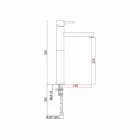 Misturador de bacia estendida em latão sem dreno feito na Itália - Ermia Viadurini
