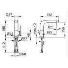 Misturador de lavatório de banheiro moderno monocomando em metal - Pinto Viadurini