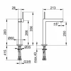 Misturador para lavatórios modernos em metal com acabamento cromado - Girino Viadurini