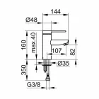 Misturador moderno para pia de banheiro em metal cromado - Zanio Viadurini
