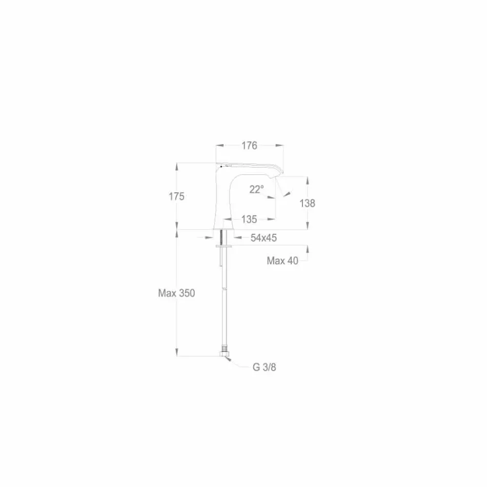 Misturador moderno para lavatório de latão feito na Itália - Bonina Viadurini