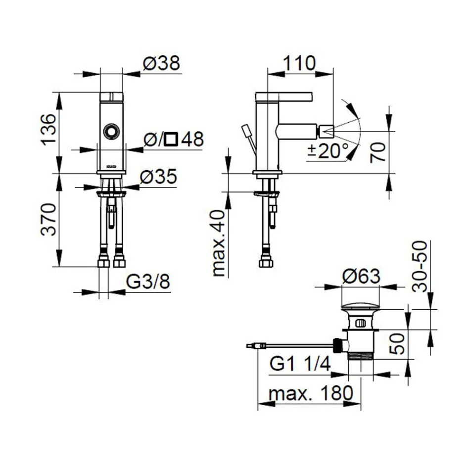 Misturador monocomando para bidé design clássico latão cromado - artemísia Viadurini