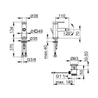 Misturador monocomando para bidé com design plano em latão cromado - Agenore Viadurini