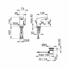 Misturador monocomando de design moderno para lavatório com acabamento cromado - Gonzo Viadurini