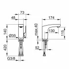 Misturador monocomando de design moderno para lavatório com acabamento cromado - Gonzo Viadurini