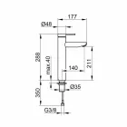 Misturador Monocomando de Design Moderno para Lavatório em Metal - Zanio Viadurini