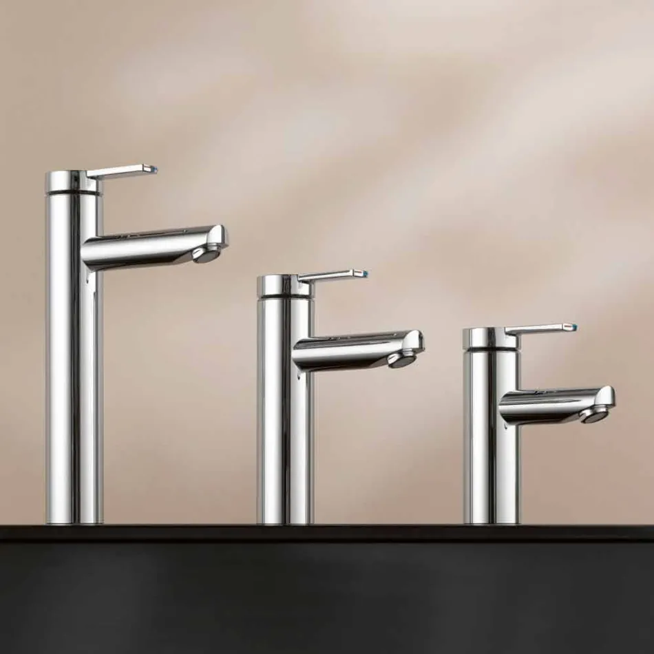 Misturador Monocomando de Design Moderno para Lavatório em Metal - Zanio Viadurini