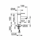 Misturador Monocomando de Design Moderno para Lavatório em Metal - Zanio Viadurini