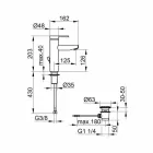 Misturador Monocomando de Design Moderno para Lavatório em Metal - Zanio Viadurini
