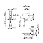 Misturador para lavatório com alavanca simples e latão cromado de design clássico - Artemisia Viadurini