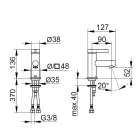 Misturador para lavatório com alavanca simples e latão cromado de design clássico - Artemisia Viadurini