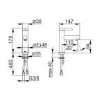 Misturador para lavatório com alavanca simples e latão cromado de design clássico - Artemisia Viadurini