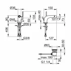 Misturador moderno de uma alavanca com dreno de bidê de metal - Pinto Viadurini