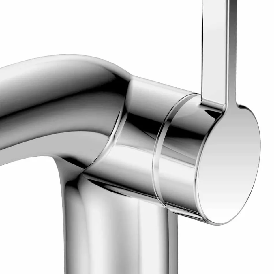 Misturador moderno monocomando para pia de banheiro com dreno de metal - Pinto Viadurini