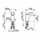 Misturador monocomando moderno para lavatório em metal cromado - Clari Viadurini