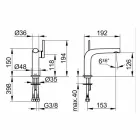 Misturador Monocomando Moderno para Lavatório Sem Ralo Metálico - Pinto Viadurini