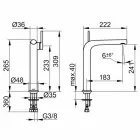 Misturador Monocomando Moderno para Lavatório Sem Ralo Metálico - Pinto Viadurini