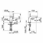 Misturador Monocomando Moderno para Lavatório Sem Ralo Metálico - Pinto Viadurini