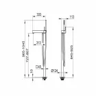 Misturador Monocomando Moderno para Banheira em Metal Cromado - Girino Viadurini