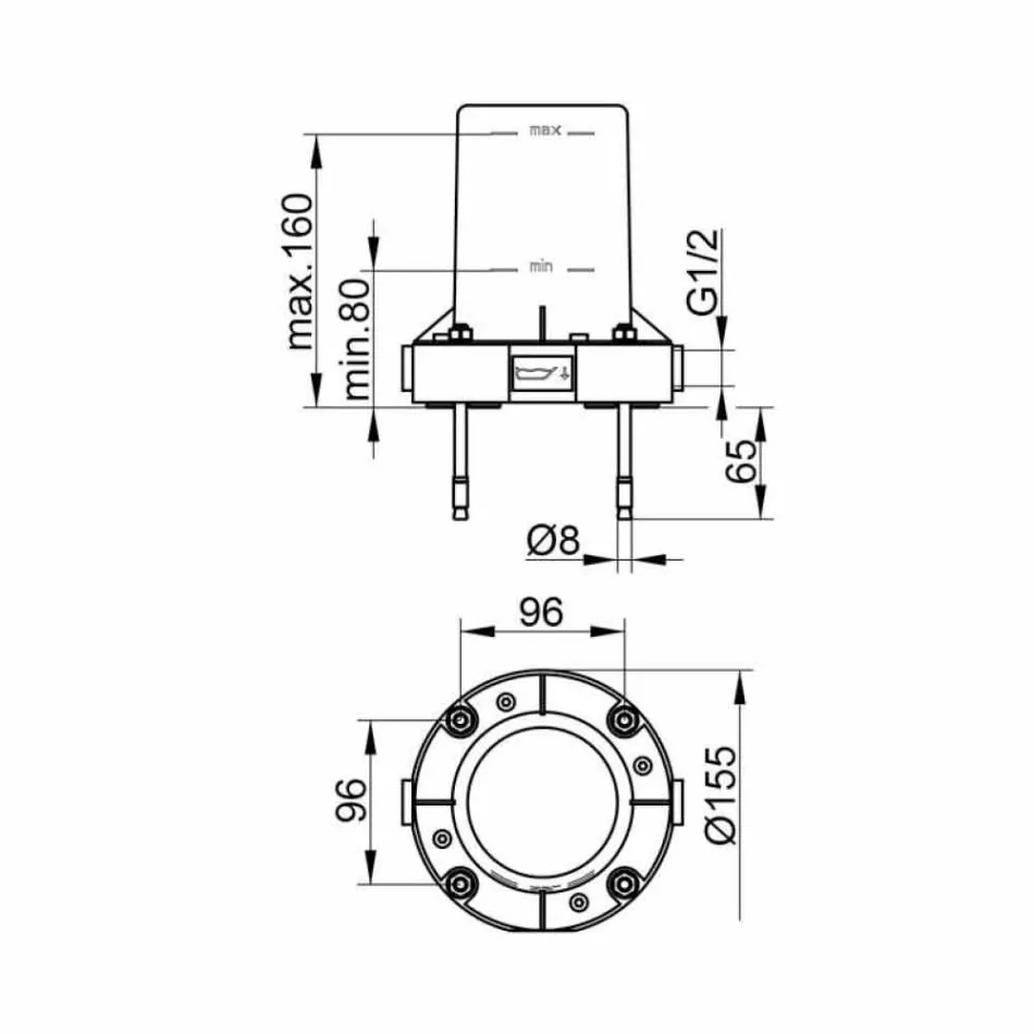 Misturador Monocomando Moderno para Banheira em Metal Cromado - Girino Viadurini
