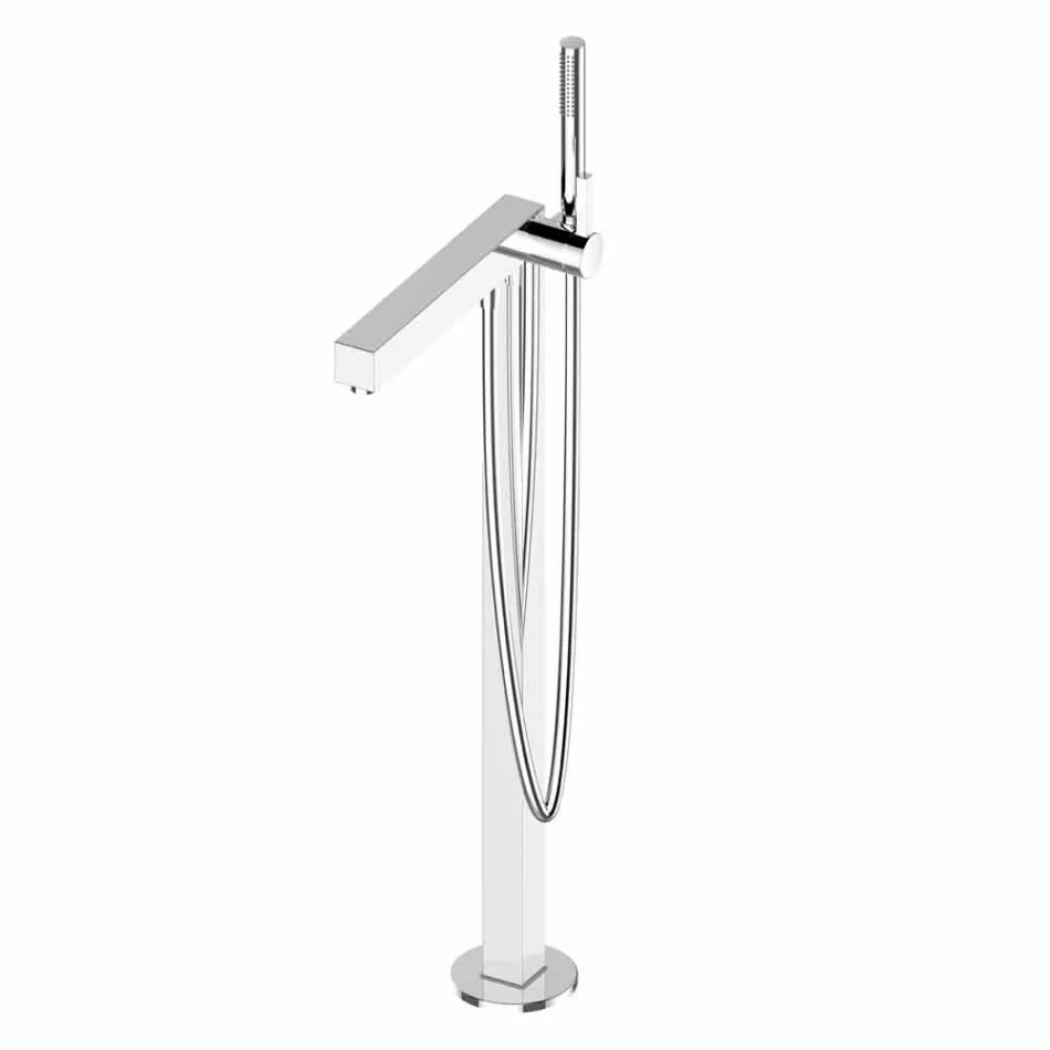 Misturador Monocomando Moderno para Banheira em Metal Cromado - Girino Viadurini