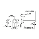 Misturador para lavatório de monocomando de parede design quadrado - Erik Viadurini